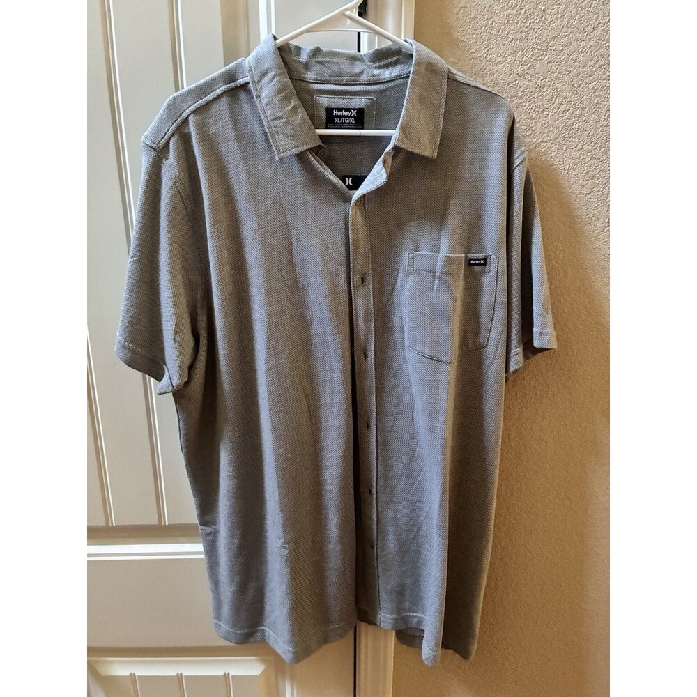 Hurley Knit Short Sleeve Cotton Button Down Shirt New with Tag XL